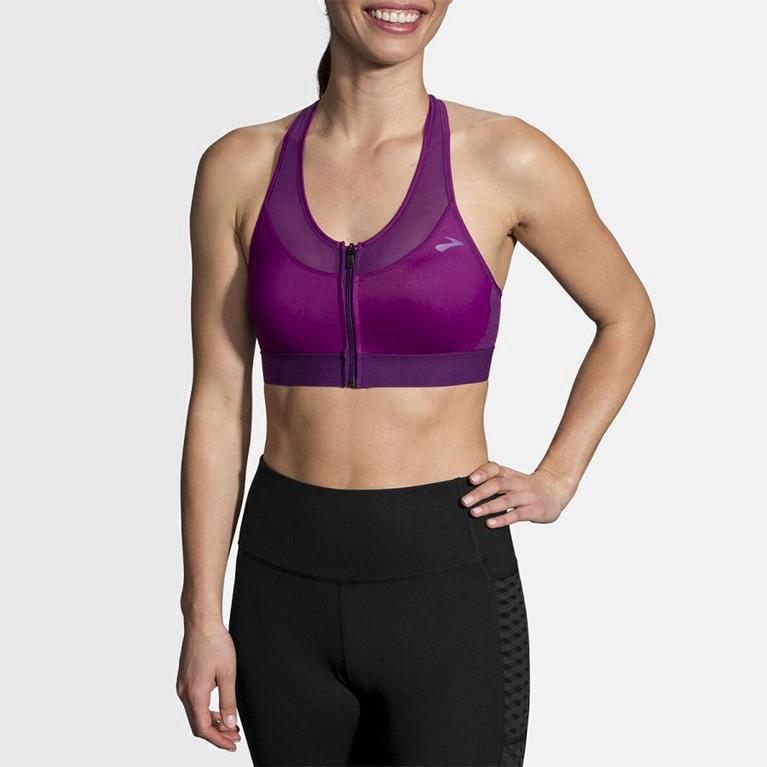 Brooks Fastforward Zip - Run Bra Mujer - Moradas (SNFC-42091)